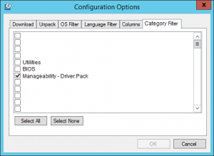 HP Softpack Configuration Options - Columns Filter2